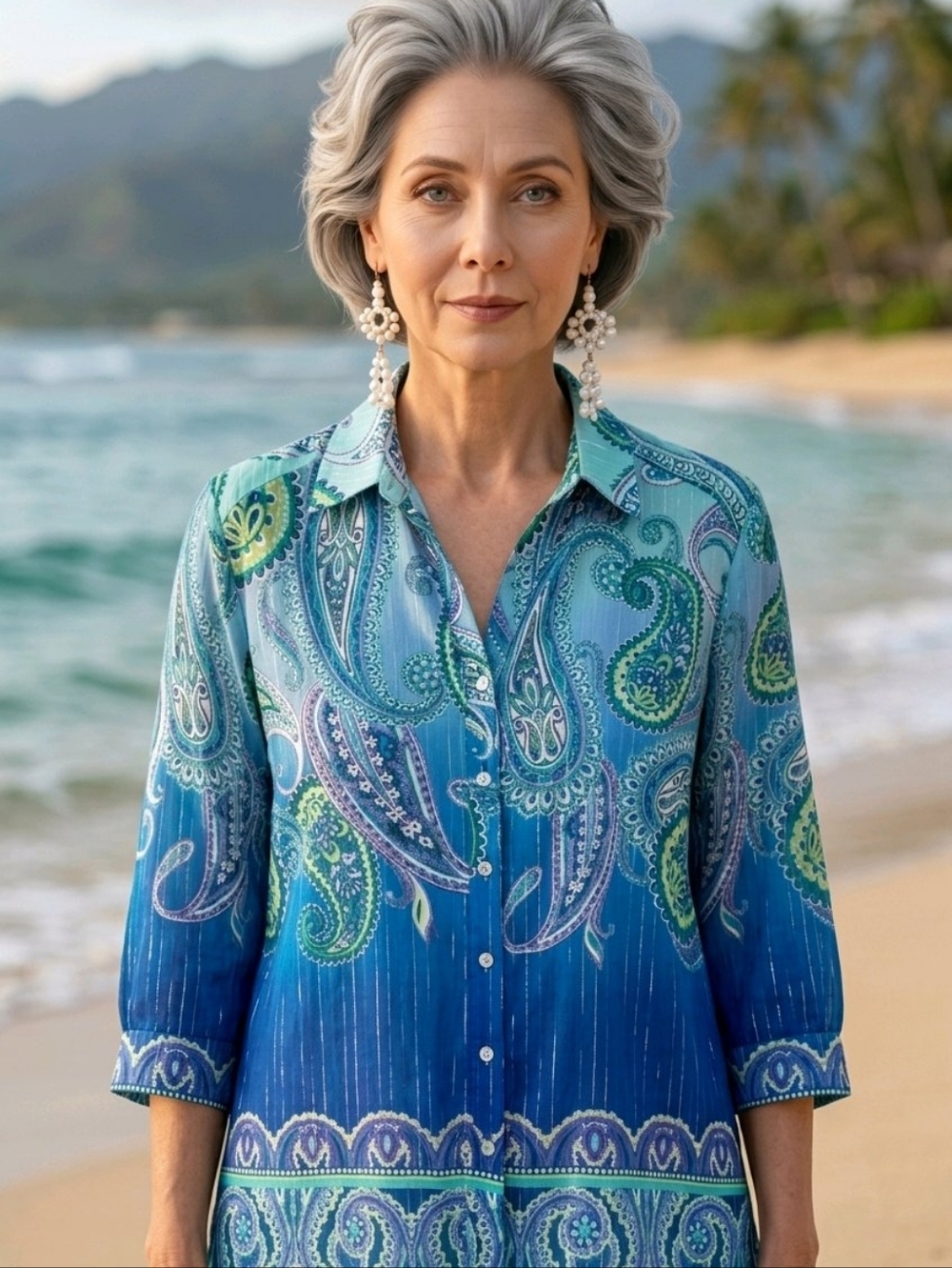 Fresh Casual Boho Paisley Chico's Tunic Sz 16